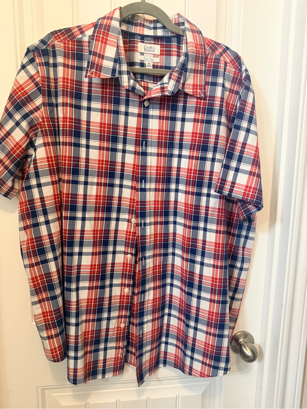 croft & barrow Red White Blue Plaid Button-Down Shirt